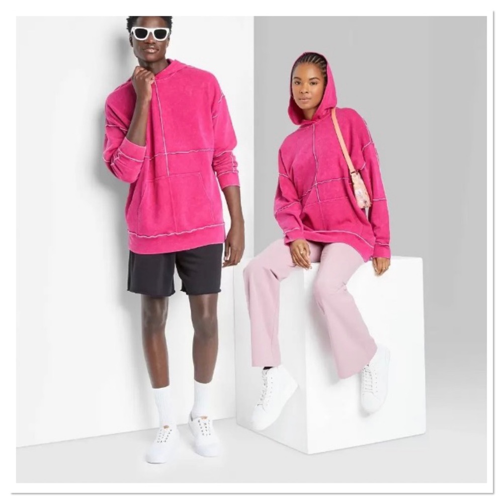 Wild Fable Seamed French Terry Hooded Sweatshirt Unisex